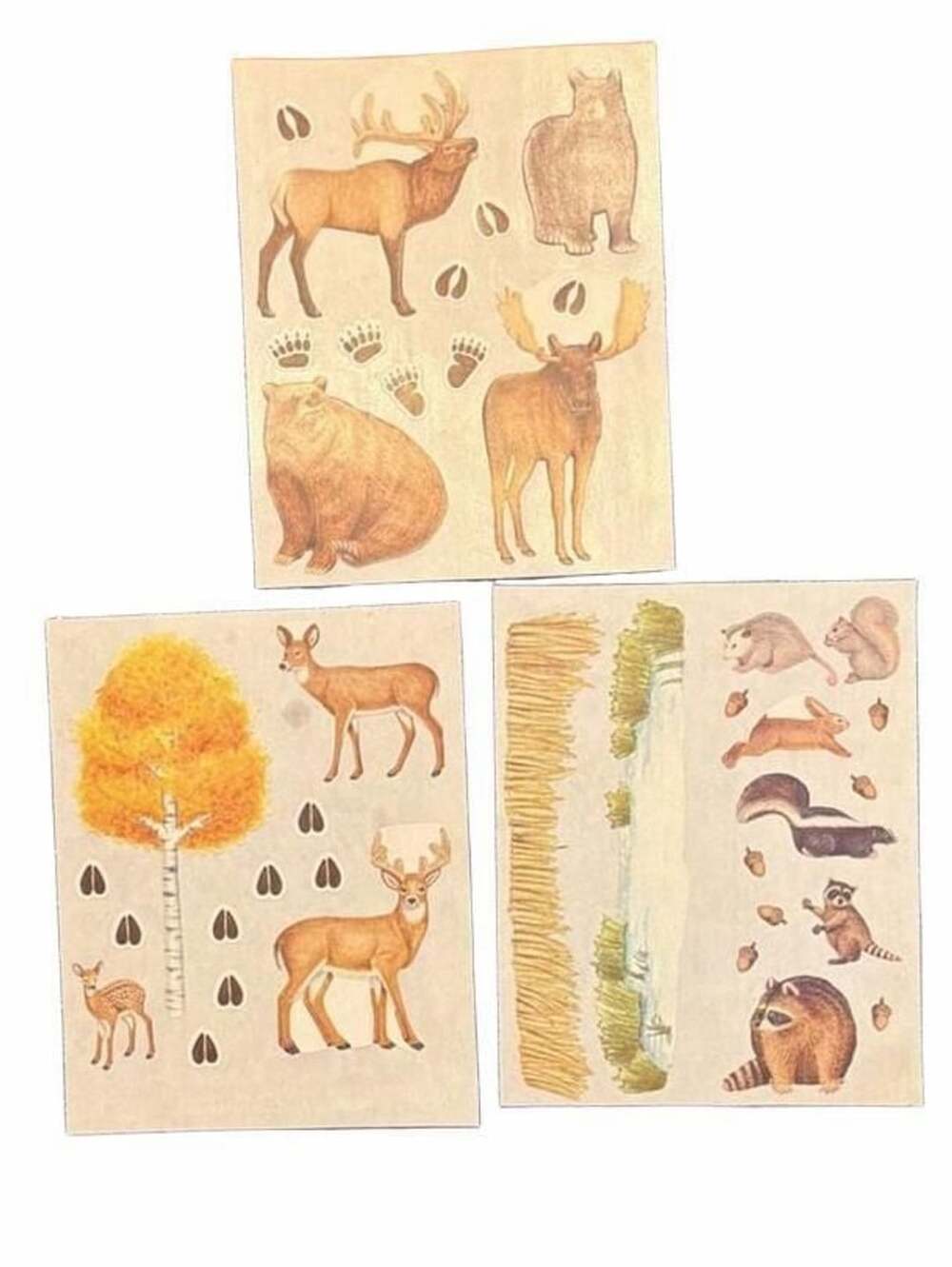 Creative Memories Forest Animals Vintage Sticker Sheets